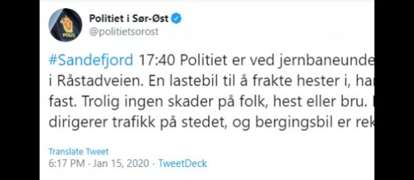 Hestebuss kjørte seg fast