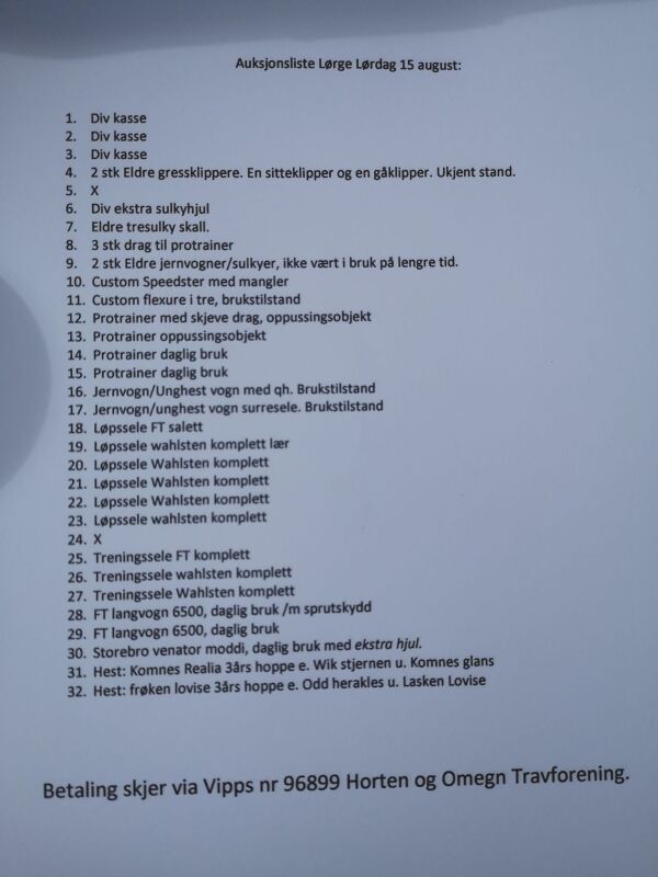 Utsalg hos Lars O. Romtveit