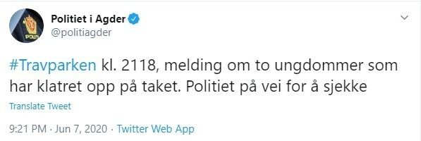 Politi på vei til travparken