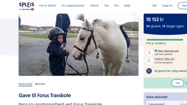 Ber om bursdagsgave til travskole