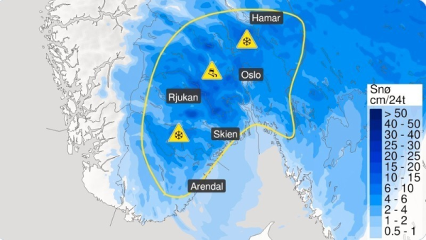 Advarer mot kjøreforholdene