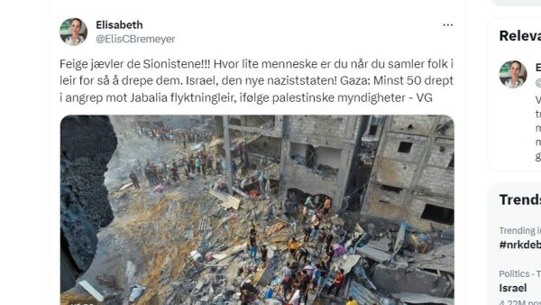 Vil ikke kommentere Twitter-melding om jøder