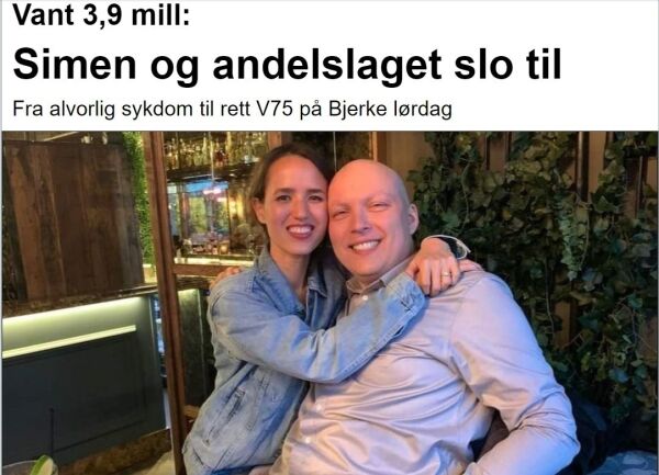 Var med på gevinst på 3,9 millioner i V75