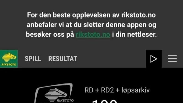 App-kluss for Rikstoto